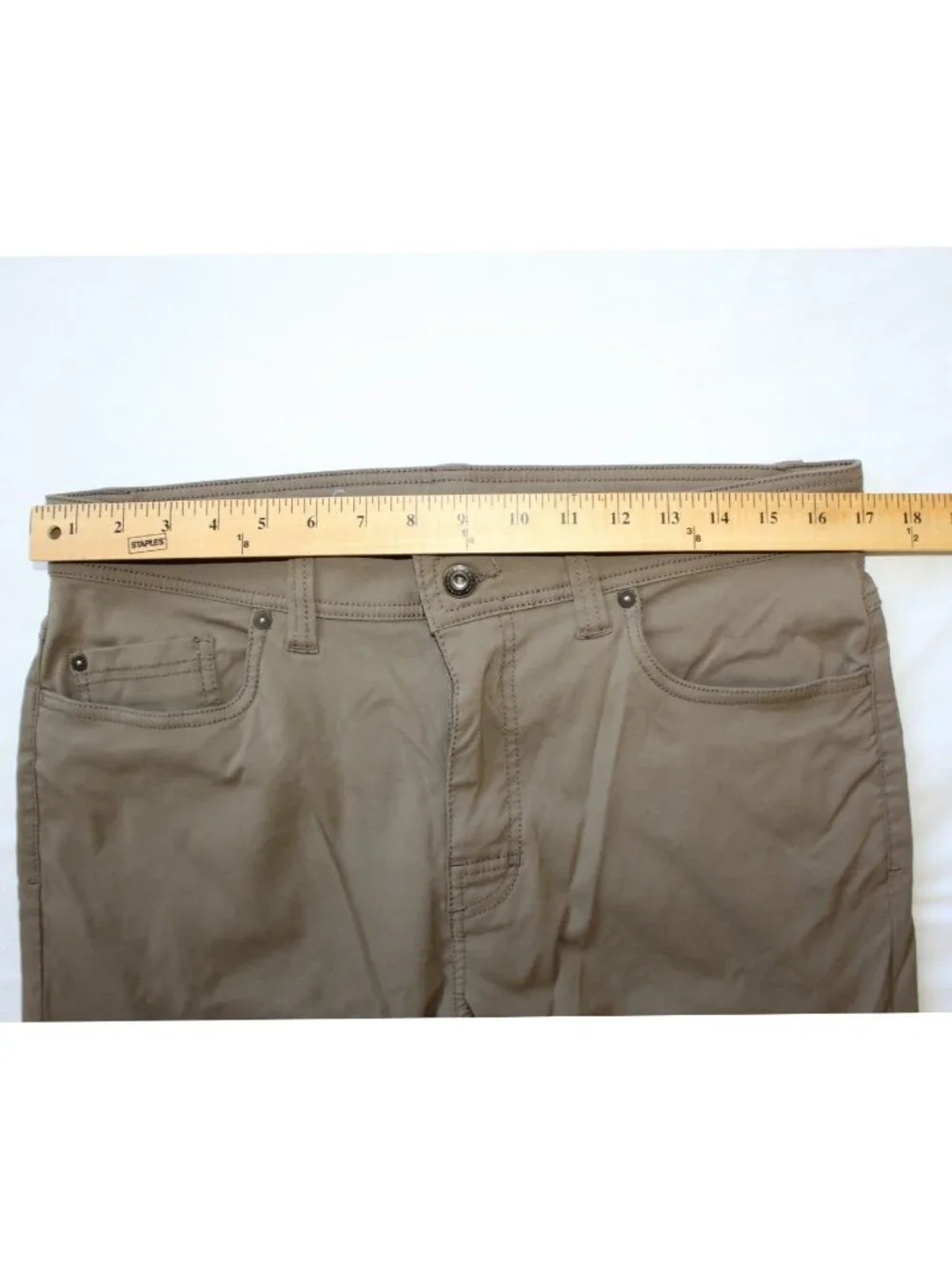 PRANA Breathe Men's Pants Size W34/L30 Brown Stretch Slim Fit Casual Outdoor